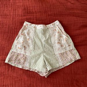 American Eagle flower patchwork shorts